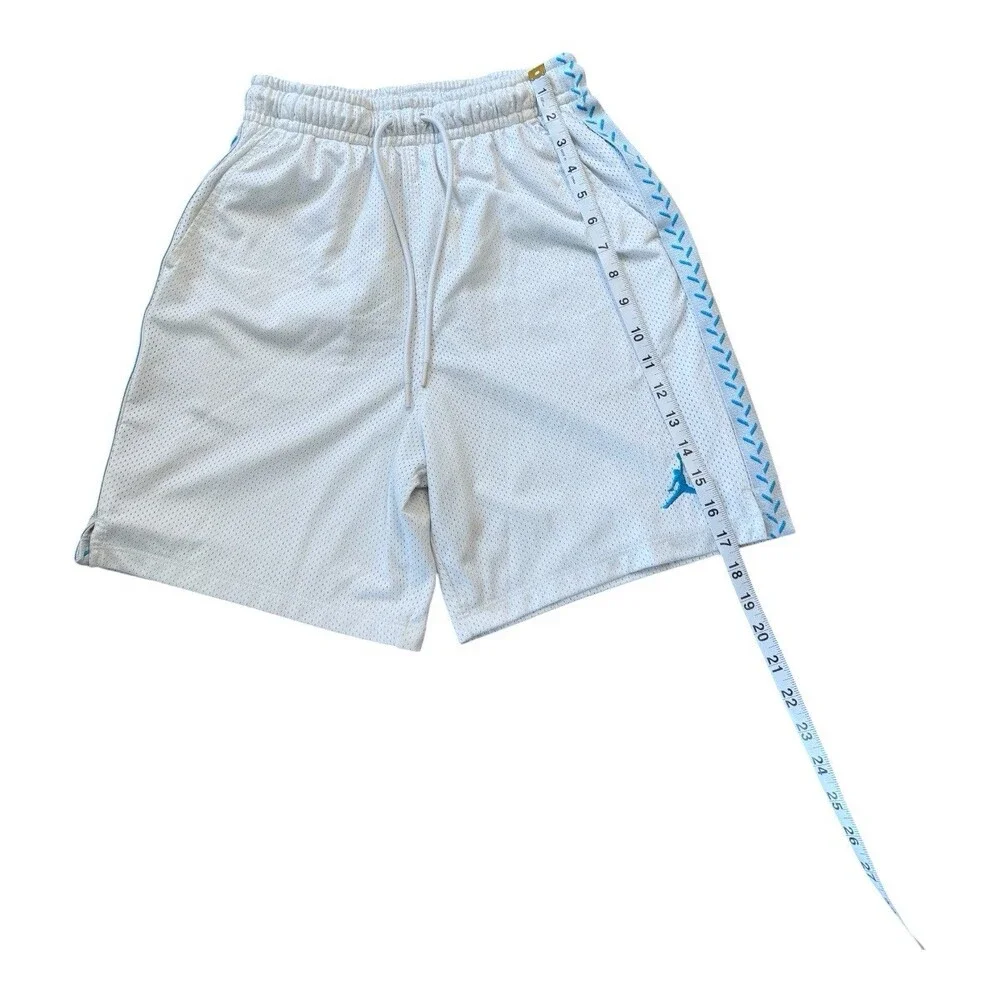 Jordan Brand White Mesh Shorts University Blue Side Stripe Jumpman Sz S